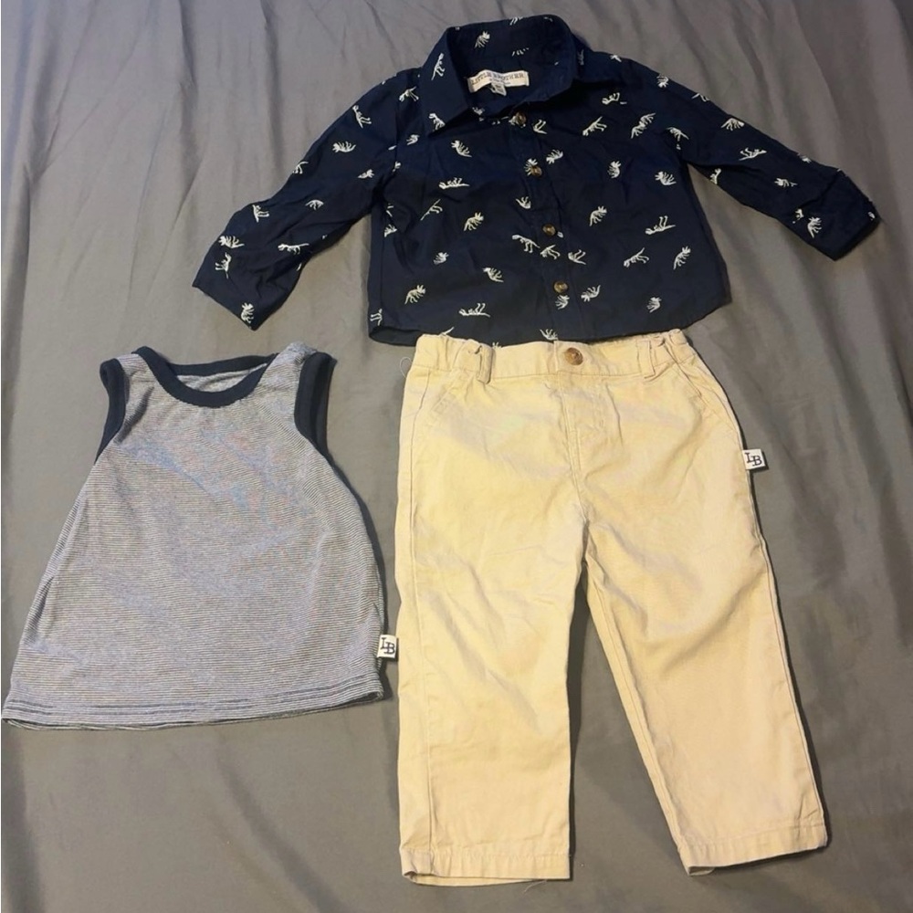 Pippa & Julie Little Brother Toddler Boy 18 Months Dress Shirt & Pants Bundle